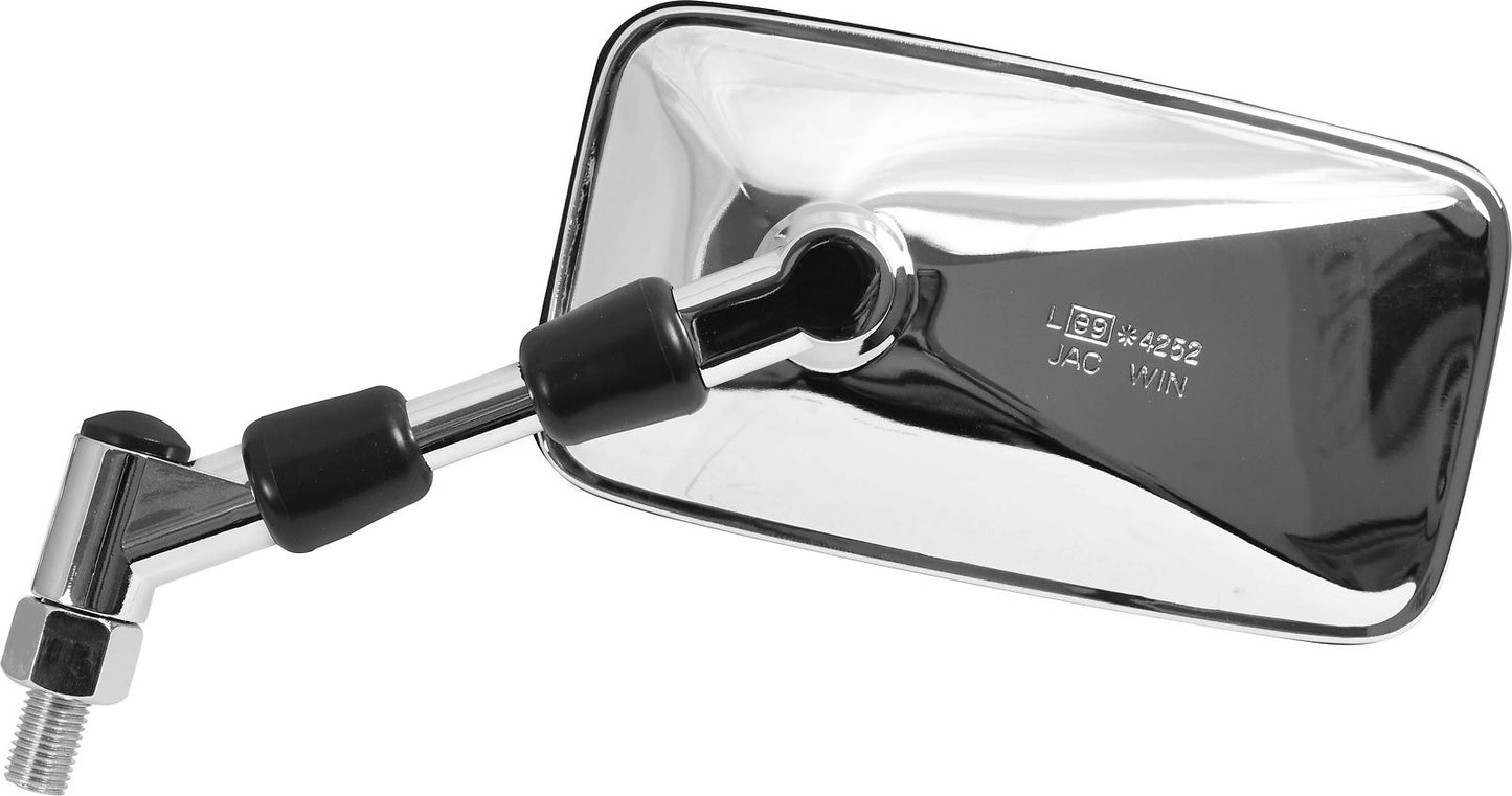 Mirror Left or Right 10mm Chrome Rectangle Yamaha Shape (E-Marked)