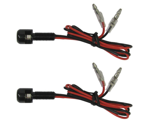 Complete Indicator LED Amber Black Bullet Style with Stem 14mm x 18mm