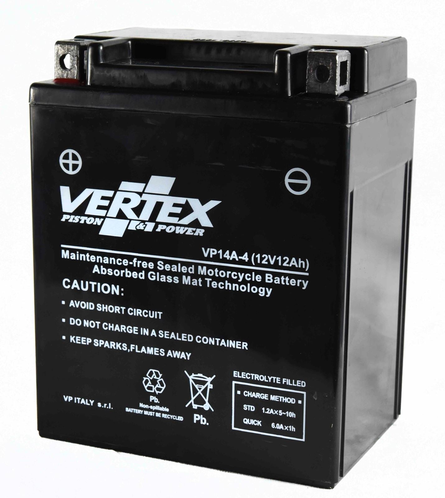 Vertex VP14A-4 Battery replaces CB14-A2/CB14-B2 (L:135 mm x W:91 mm x H:166 mm)