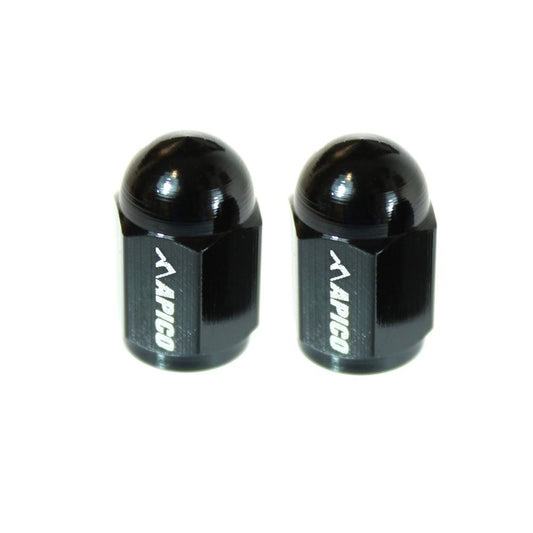 CNC aluminium valve caps black