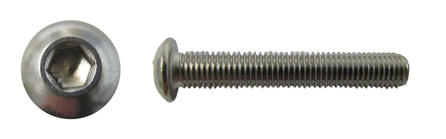 Screws Button Allen Stainless Steel M8 x 50mm x 1.25mm Pitch
