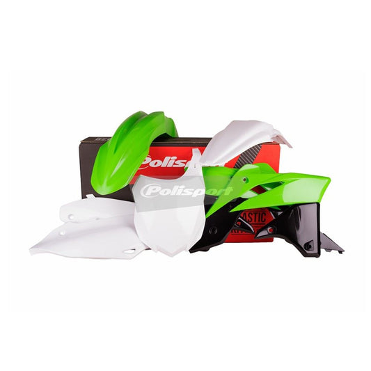 POLISPORT PLASTIC KIT + FORK GUARDS KAWASAKI KX250F 13-16, OEM 14-15