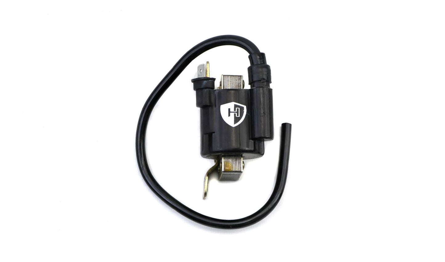 Ignition Coil 6v AC Single 2 Bullets (70mm Centres) (P:0.86Oh, S: 5.85KOh)