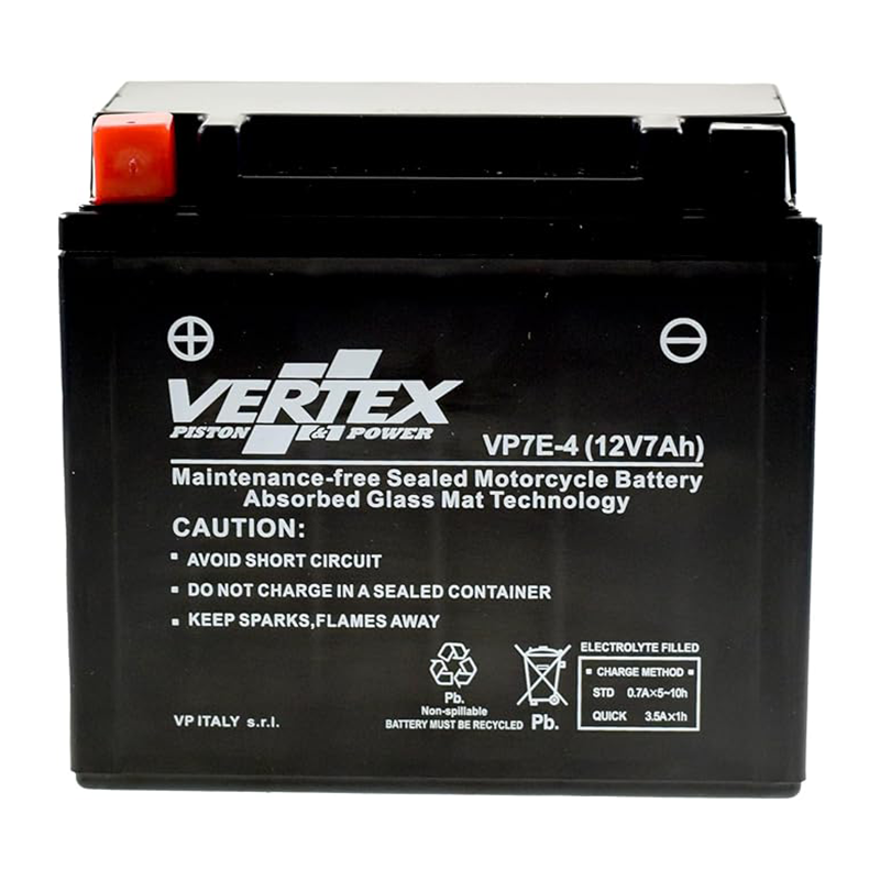 Vertex VP7E-4 Battery replaces CB7-A,12N7-4A (L:137 mm x W:76 mm x H:124 mm)