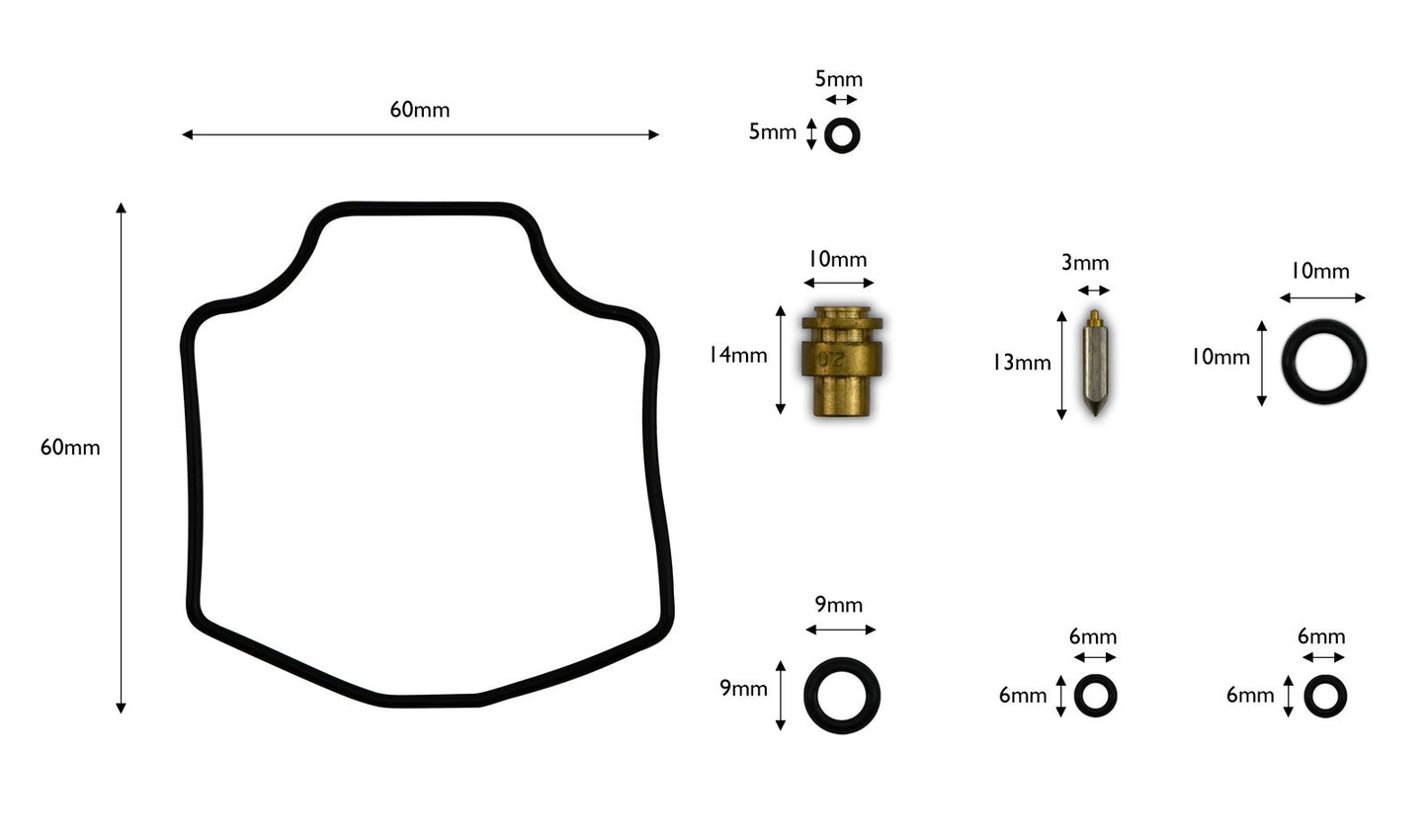Carb Repair Kit Kawasaki Z550F 82-90, GT550 83-90