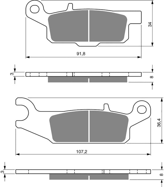 Goldfren Brake Pads AD253, FA444, VD278/2, SBS849, FDB2230