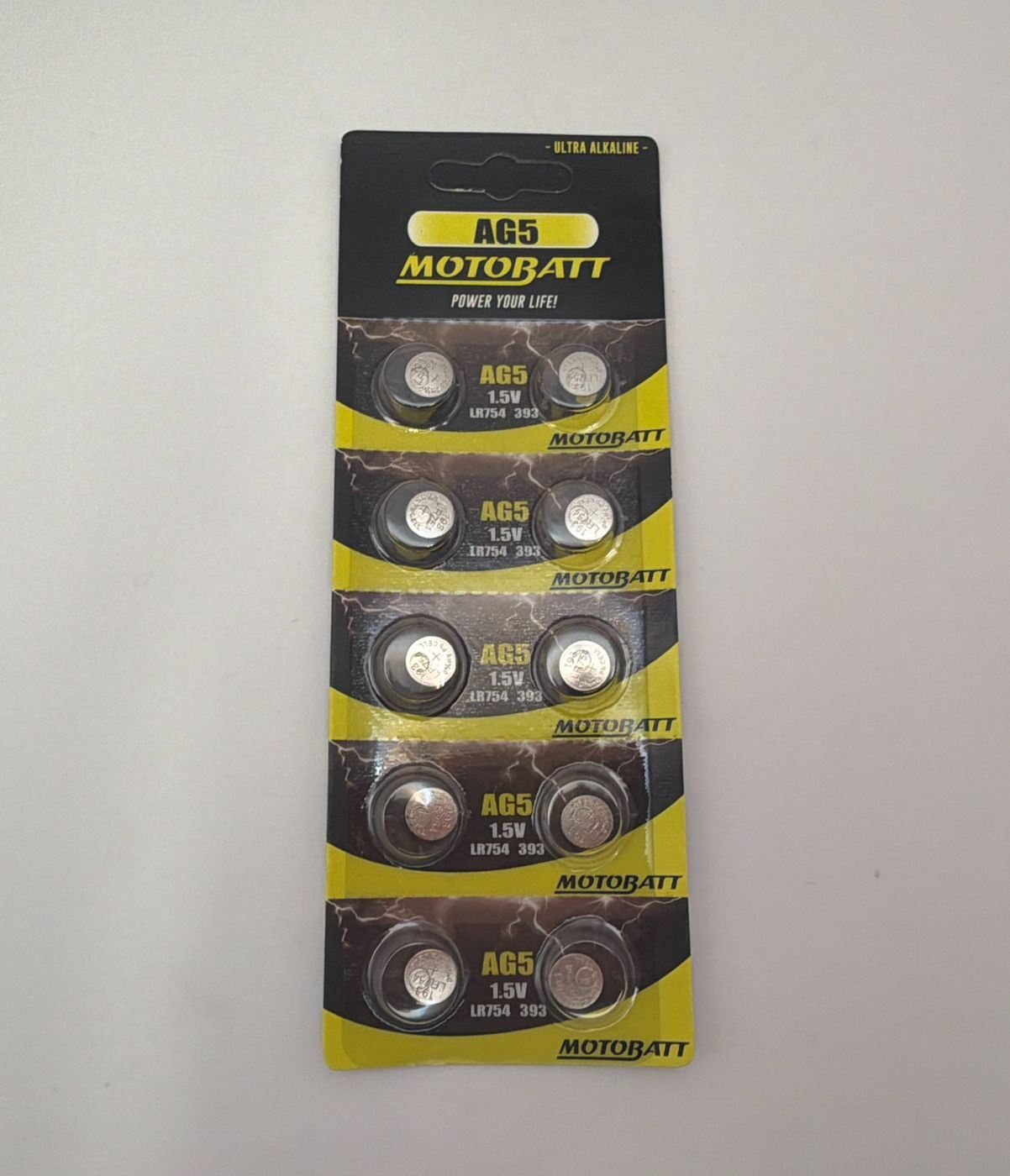 Motobatt AG5, LR48, 393 1.5v 68mAH Alkaline Button Cell Batteries