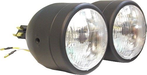 Headlight Complete Black Twin 4.5"Side Mount (E Marked) (Pair)