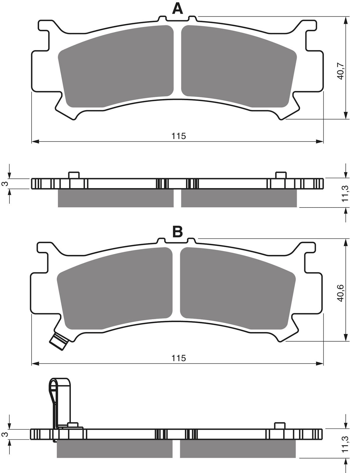 Goldfren Brake Pads AD384 Honda Pioneer 1000 SXS1000M 16- Front Right Pair