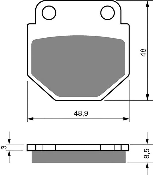 Goldfren Brake Pads AD344 as fitted to chinese caliper 49mm x 48mm