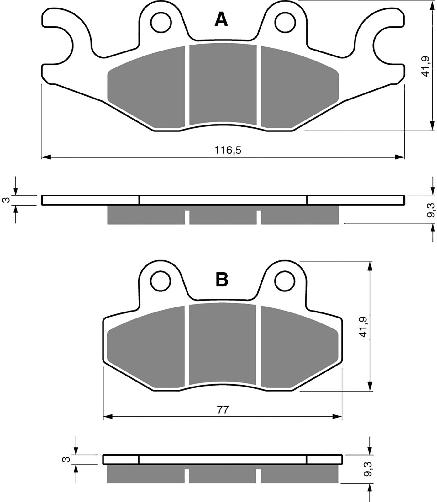 Goldfren Brake Pads AD329, FA484 as fitted to PGO BR500i 07-09