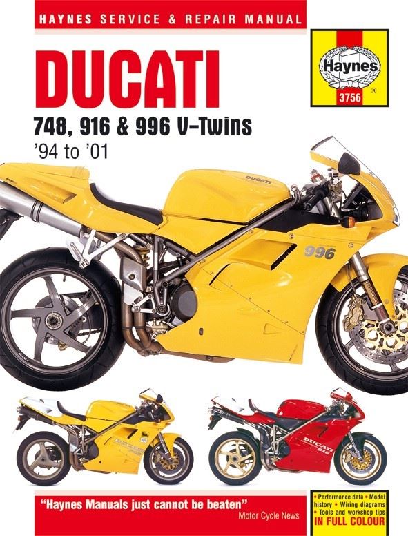 Haynes Manual Ducati 748, 916 & 996 4-Valve V-Twins 94-01