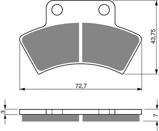 Goldfren Brake Pads AD216, FA232, VD950 to Polaris Rear Caliper 89-00