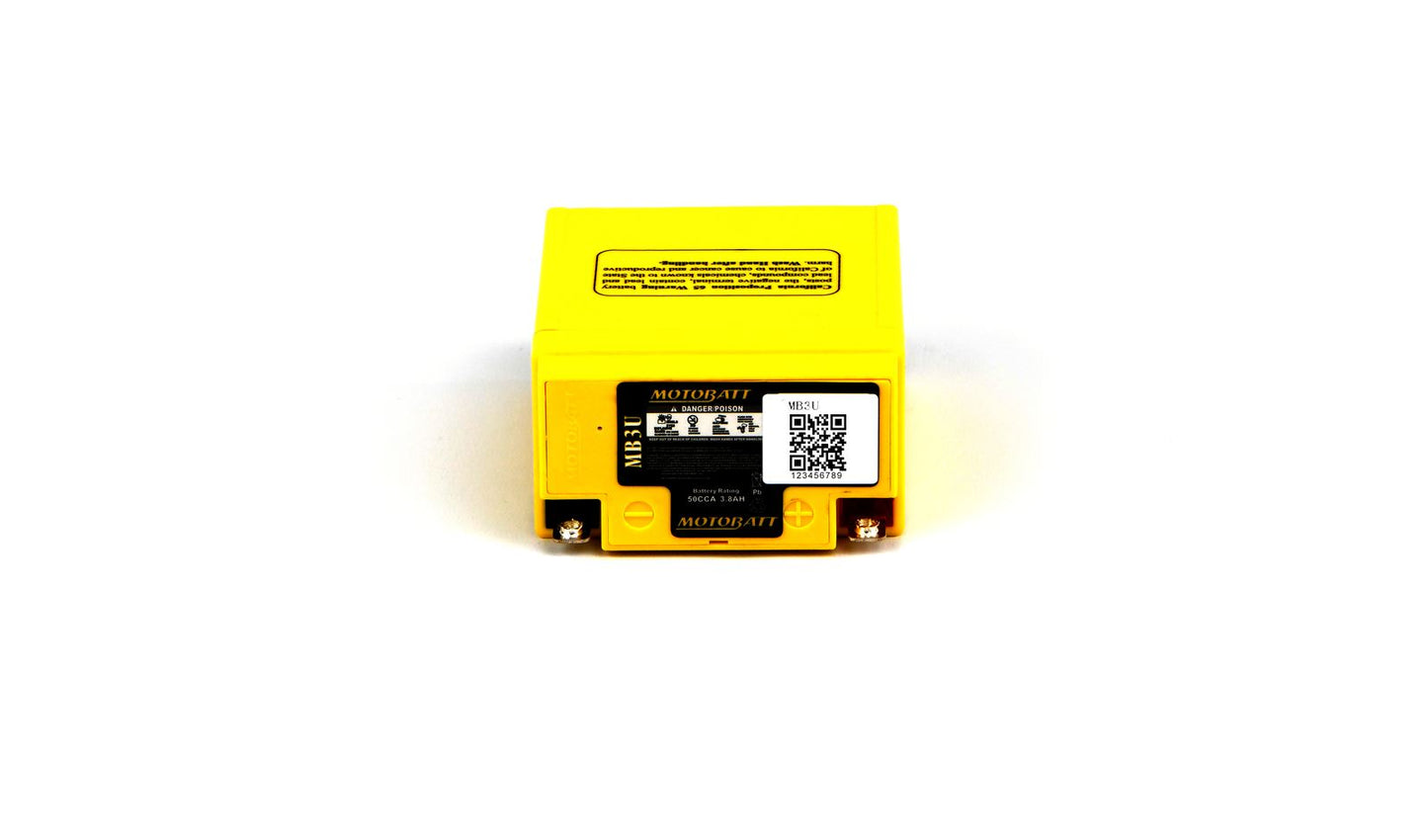 Motobatt Battery MB3U 12v 4.0Ah (20Hr) CCA:50A YB3L-A, YB3L-B L:98mm x H:110mm x W:56mm