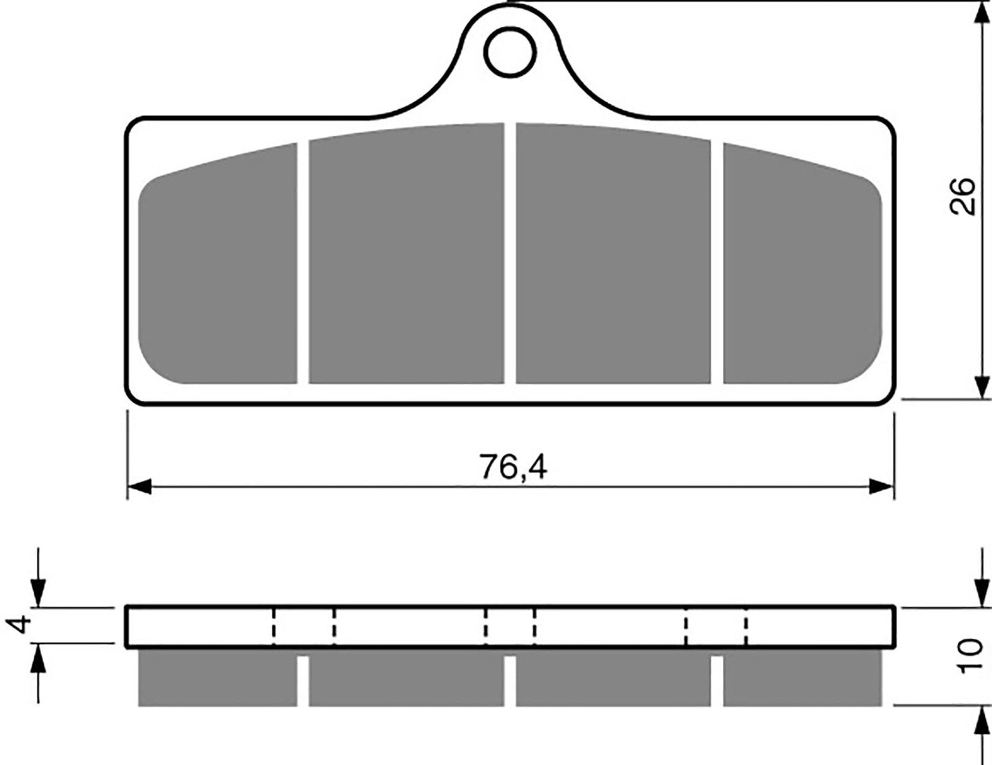 Goldfren Brake Pads AD218, FA315, Lockheed 4 Piston Caliper CP4488