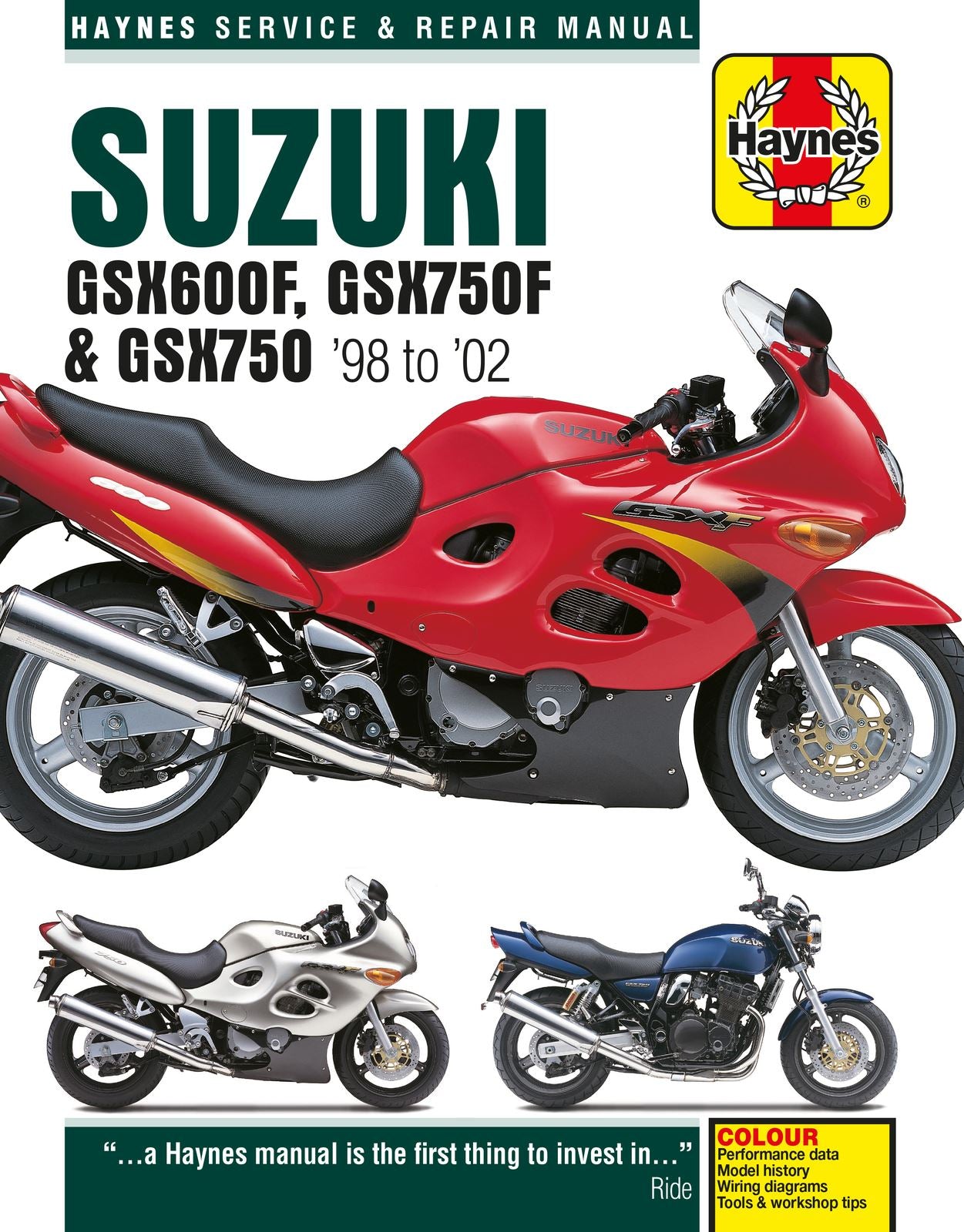 Haynes Manual Suzuki GSX600F 98-04, GSX750, F 98-02