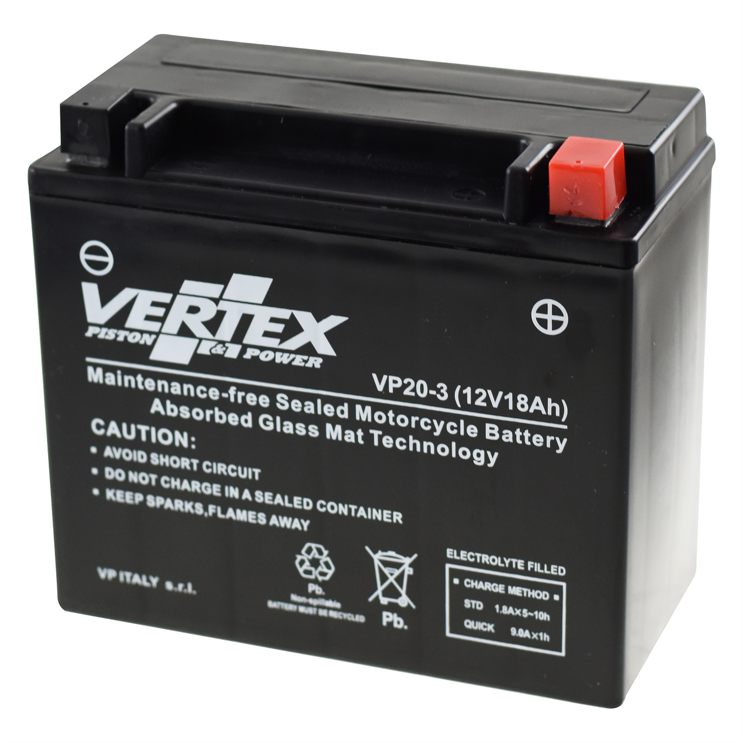 Vertex VP20-3 BATTERY 270CCA (L:176 mm x W:87 mm x H:156 mm)