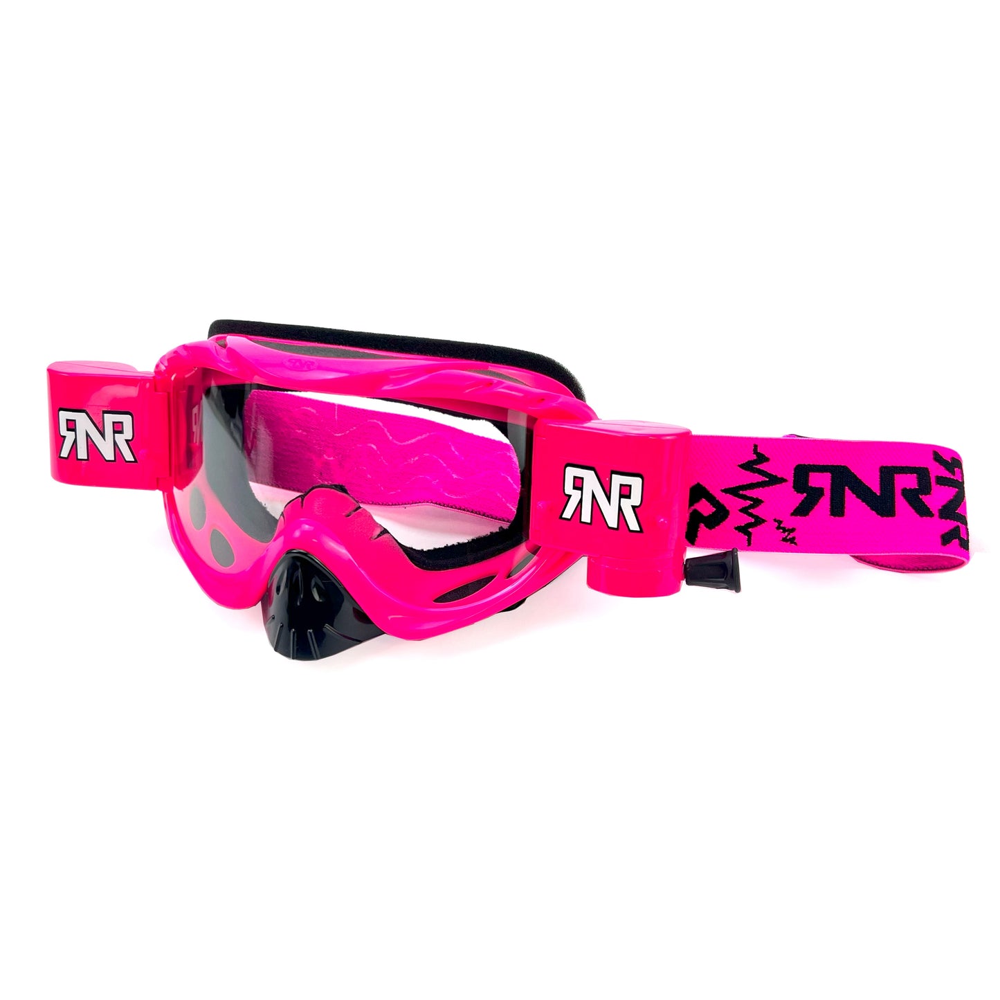 RNR HYBRID FULLY LOADED ROLL OFF, NEON PINK GOGGLE, GH69, ROLL & TEAR OFF