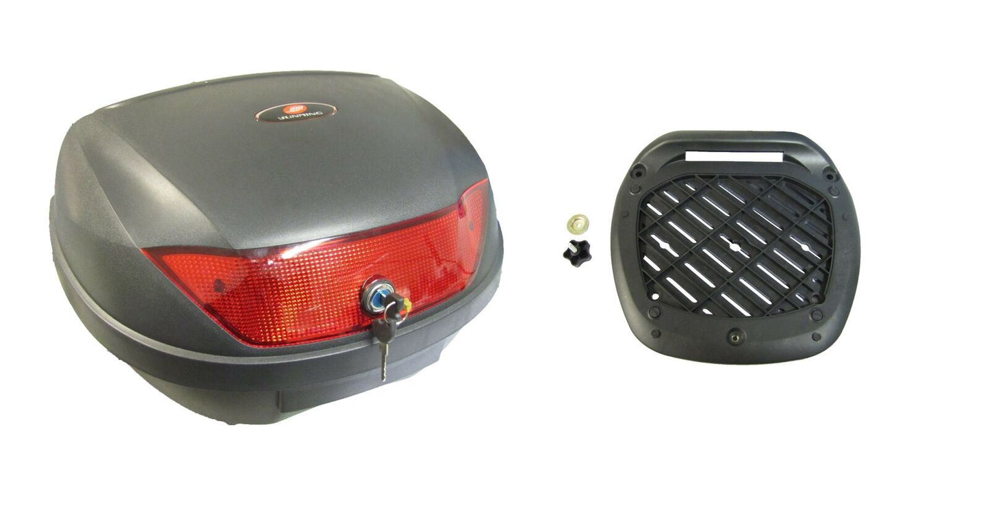 Top Box Plastic Black Large with Detachable Rack 42 Litres