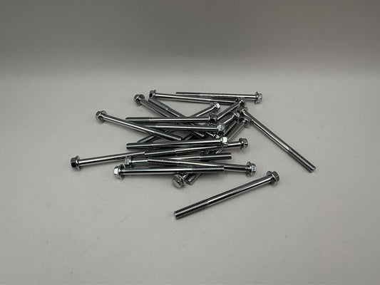 Bolts Flanged Chrome Hexagon M6 x 75mm x 1.00mm Pitch (8mm Head)