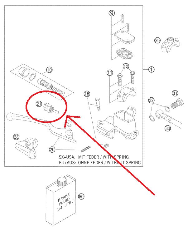 KTM BREMBO LEVER ADJUSTING SCREW 54813007100 OEM PART
