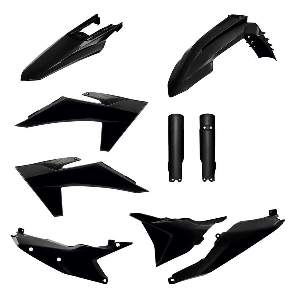 POLISPORT PLASTIC KIT + FORK GUARDS/NO MASK KTM EXC/EXC-F 24-25, BLACK