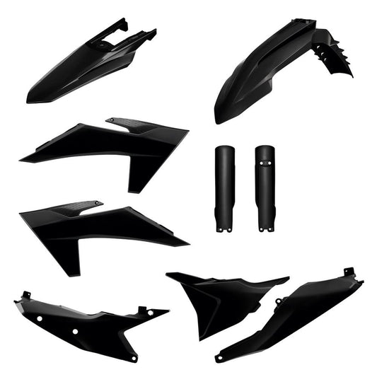 POLISPORT PLASTIC KIT + FORK GUARDS/NO MASK KTM EXC/EXC-F 24-25, BLACK