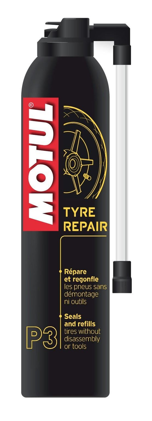 Motul P3 Tyre Repair Spray Sealant 300ml Reinflates Tube or Tubeless Instant