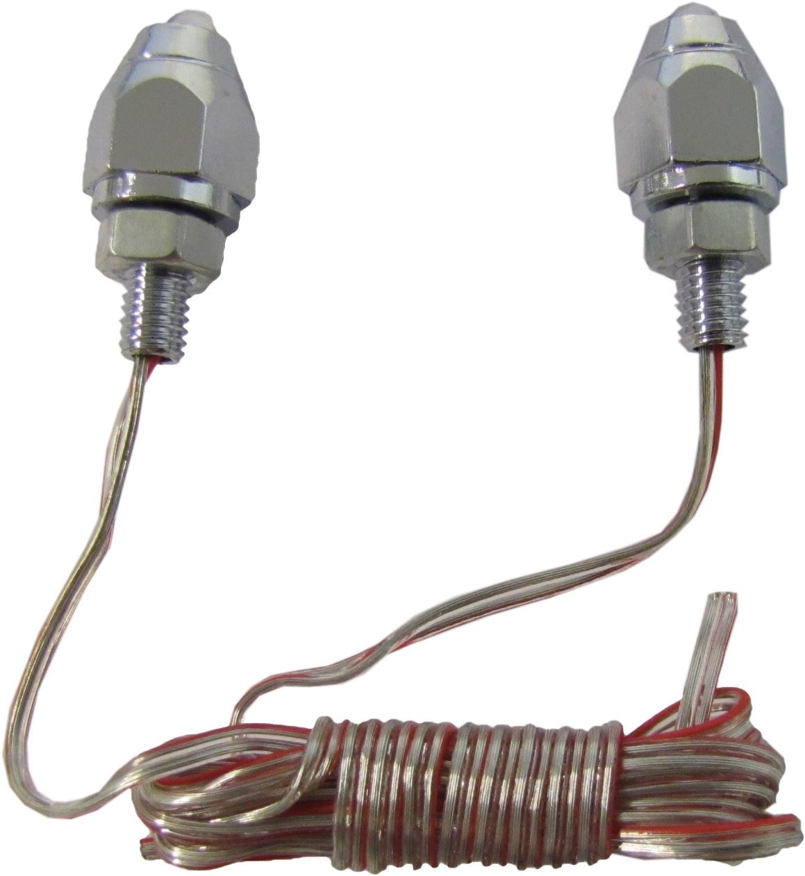 Marker Light Chrome 6mm Bolt with Blue LED Light (Pair)