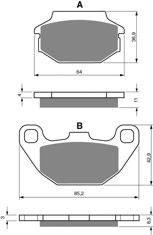 Goldfren Brake Pads K5-183, FA305, SBS749, FDB2096, VD995