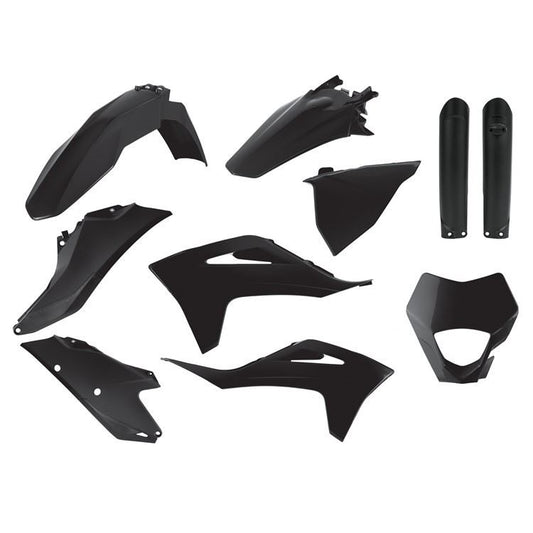 POLISPORT PLASTIC KIT + FORK GUARDS GAS GAS EC250-300, EC250F-350F 21-23, BLACK