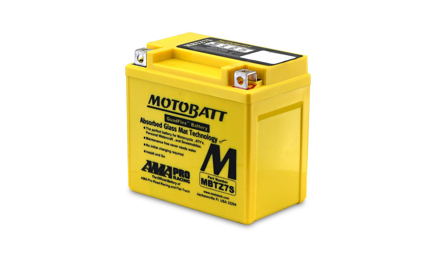 Motobatt Battery MBTZ7S 12v 6.9Ah (20Hr) CCA:100A YTX5L-BS, YTZ6S, YTZ7S L:114mm x H:107mm x W:70mm