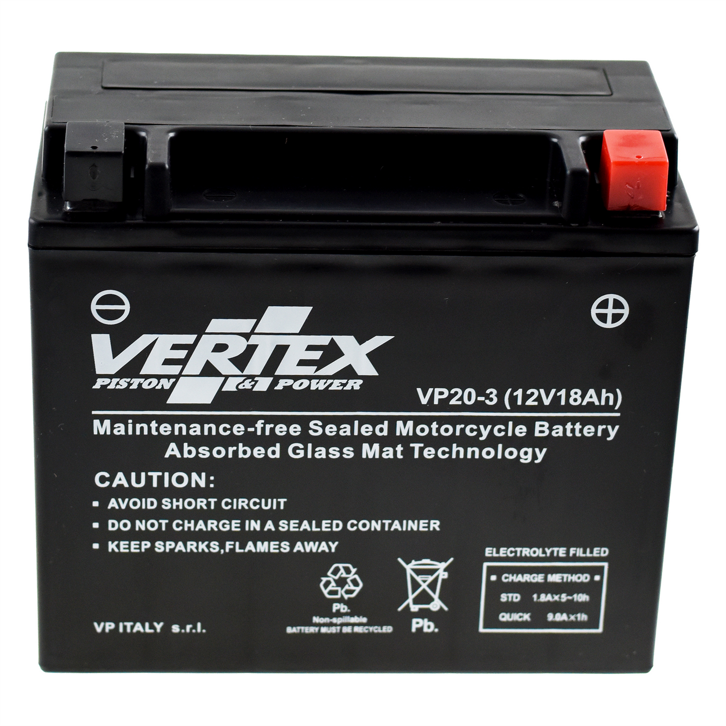Vertex VP20-3 BATTERY 270CCA (L:176 mm x W:87 mm x H:156 mm)