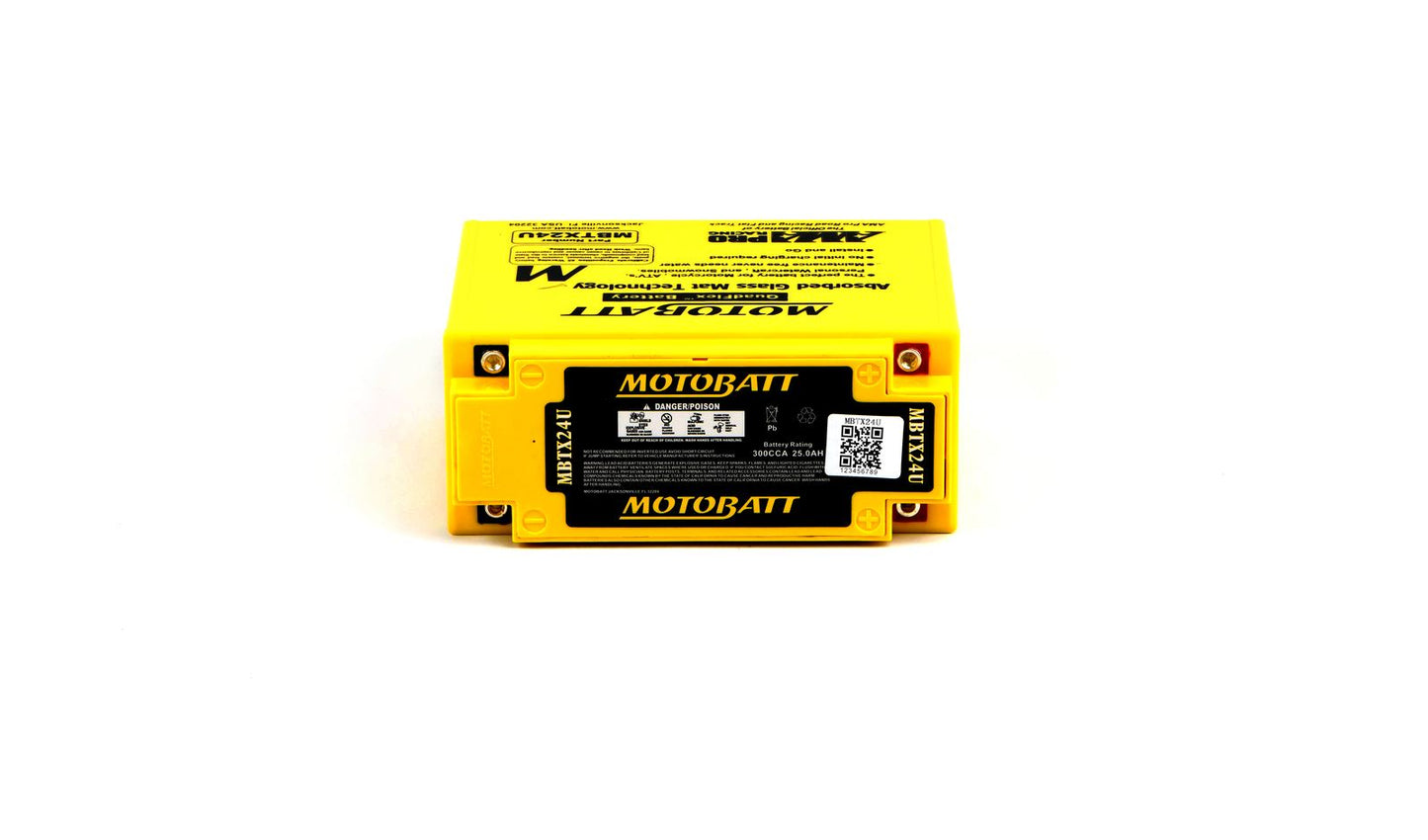 Motobatt Battery MBTX24U 12v 26.5Ah (20Hr) CCA:350A YTX18LBS L:205mm x H:162mm x W:87mm
