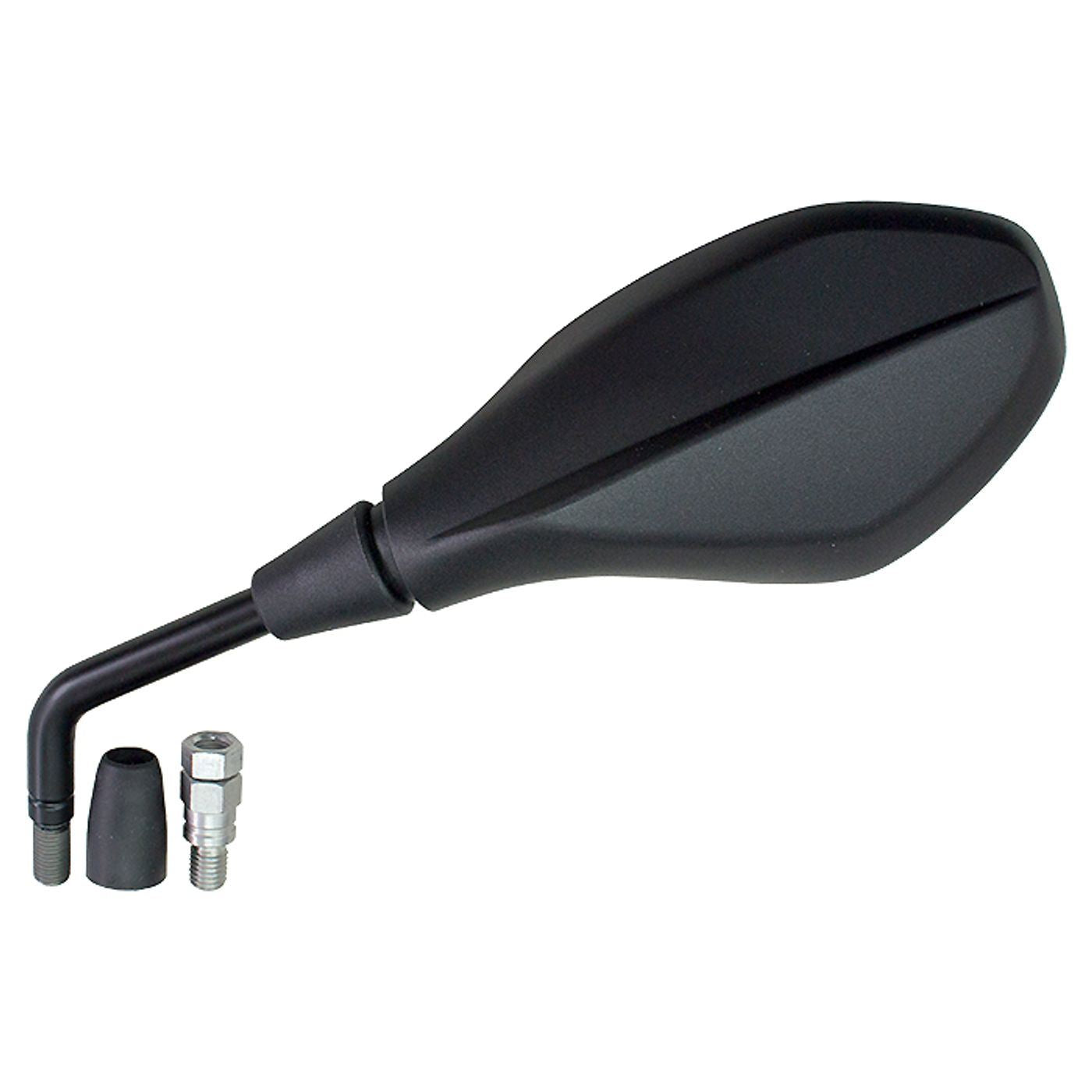 Mirror Left 10mm Black BMW S1000XR 14- (K49), S1000R 21- (K49), R1200GS Adventure 12-18 (K51), R1250GS Adventure 17- (K51), R1200GS 11-18 (K50), R1250GS 17- (K50), R nineT 13-16 (K21) OE Refs: 51168567447, 51168358611, 51168533685