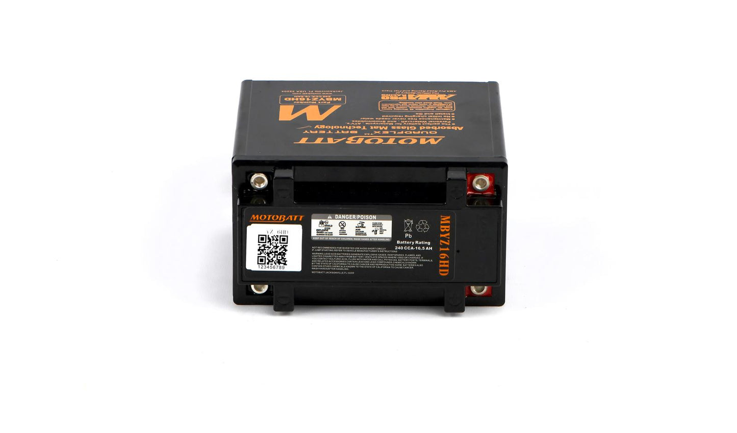 Motobatt Battery MBYZ16HD Black 12v 17.5Ah (20Hr) CCA:240A YTX14LBS L:151mm x H:145mm x W:87mm