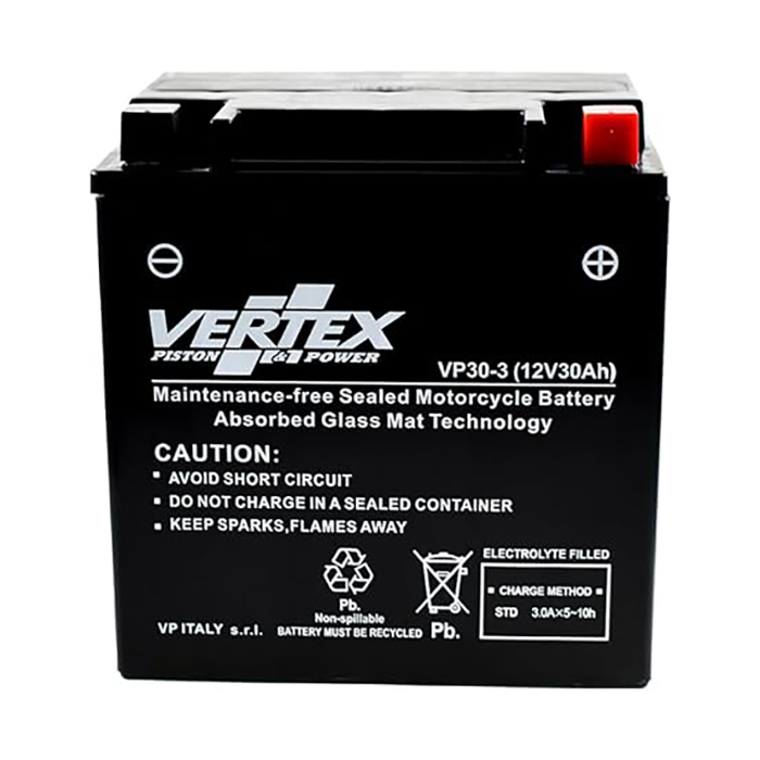Vertex VP30-3 Battery replaces CTX30L/CTX30L-BS (L:168 mm x W:127 mm x H:176 mm)