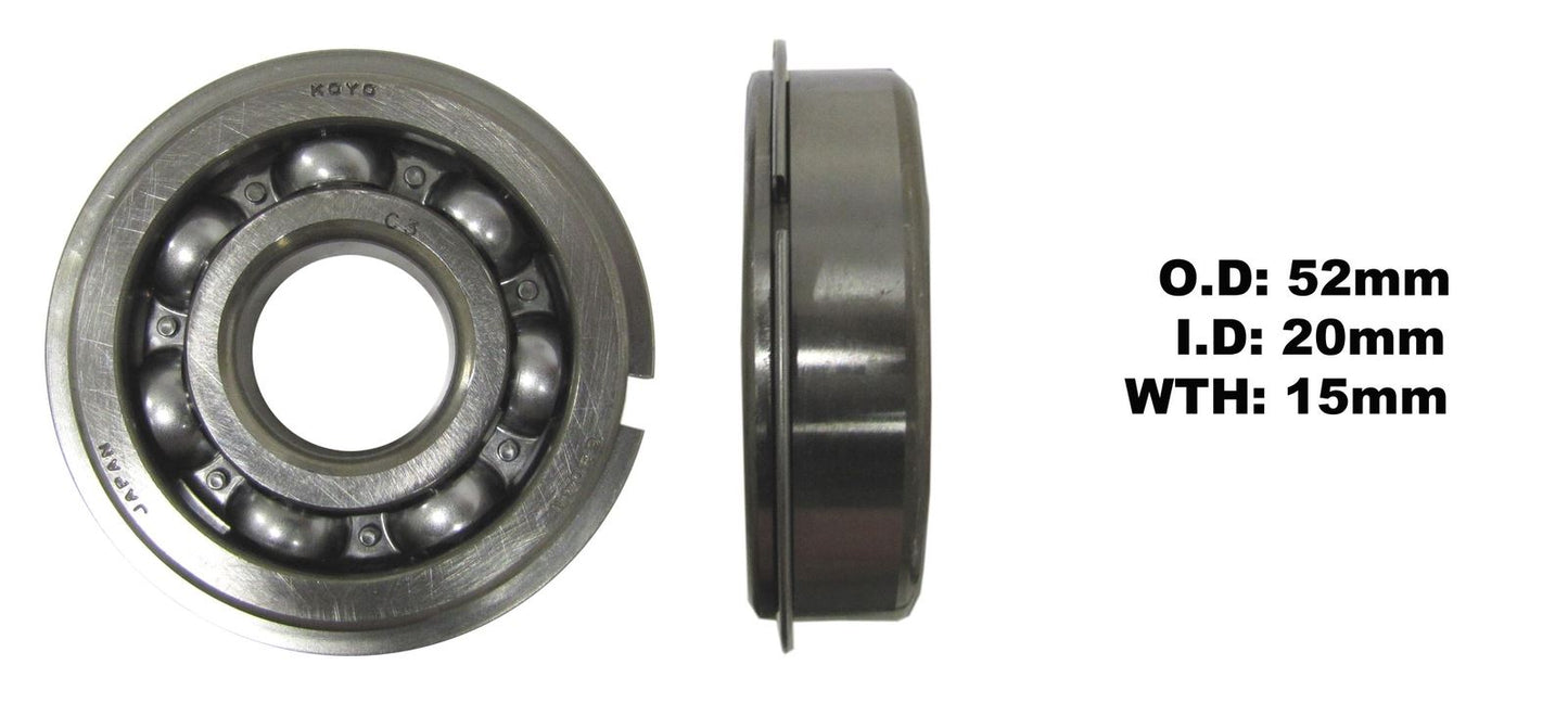 Koyo Bearing 6304-NR-C3 (ID:20mm x OD:52mm x W:15mm)