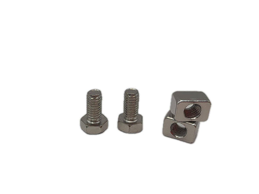 Motobatt Battery Nut & Bolt Kit for New Style Terminals on MBT9B4, MBTX9U, MBTZ10S, MBTX12U, MBT12B4, MBT14B4, MBTZ14S, MBYZ16H, MB16AU, MBTX20U (MPS4 + MPN2) (Bolt - M6 x 11mm, Nut - M6 x 8.5mm x 12mm x 8mm Thick)