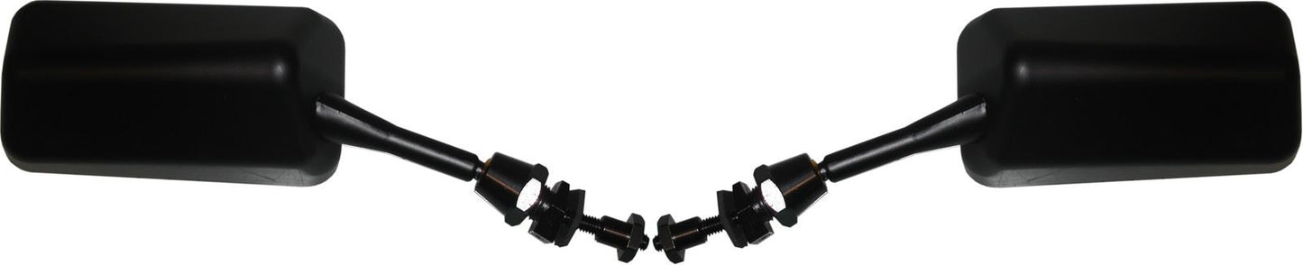 Mirrors 10mm Black Rectangle Fairing One Screw Mount (Pair)