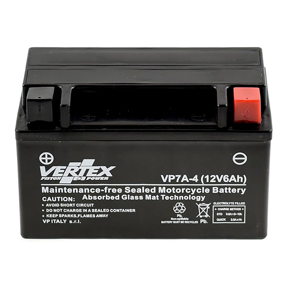 Vertex VP7A-4 Battery replaces CTX7A-BS (L:151 mm x W:87 mm x H:94 mm)