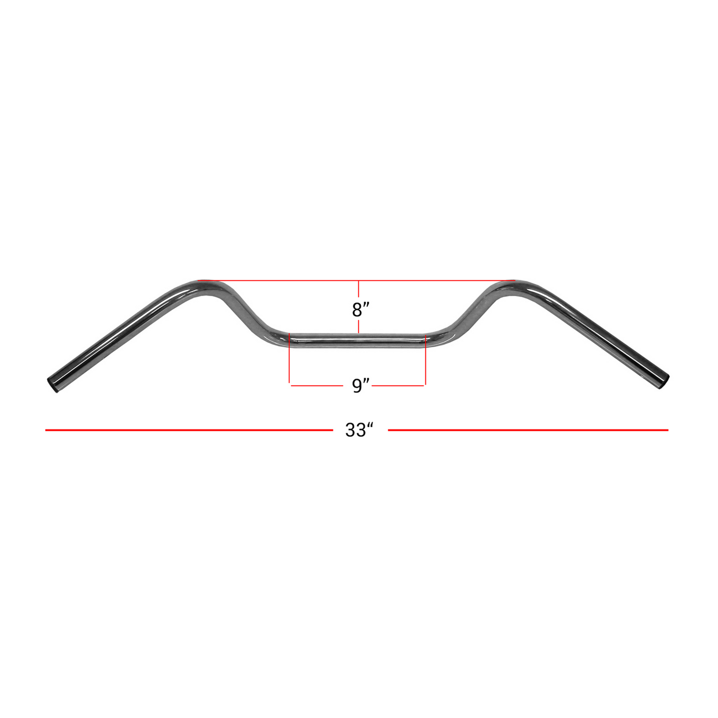 Handlebar 1'' Chrome 8'' Rise Without Dimples