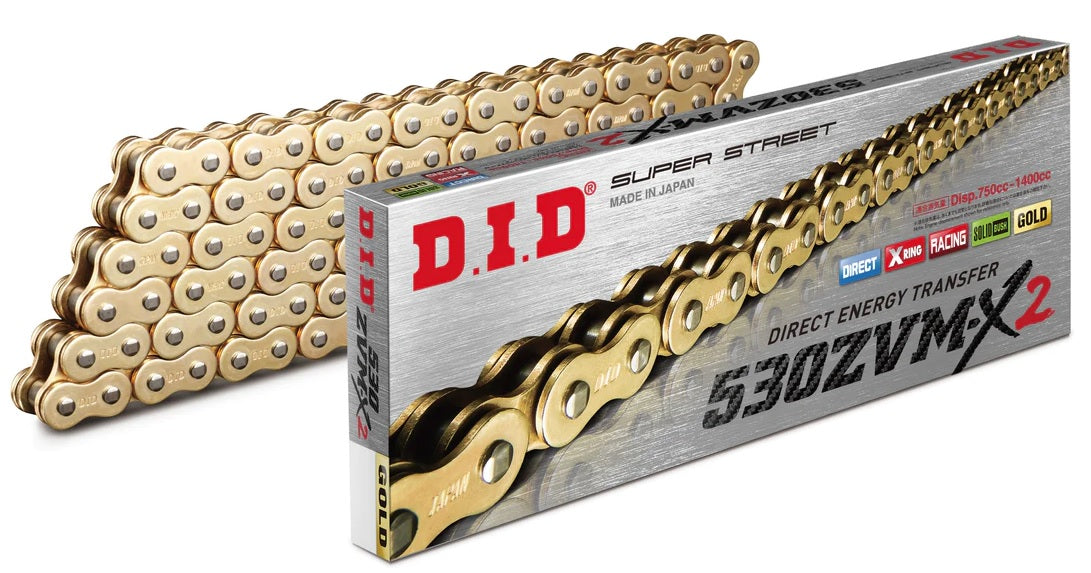 DID 530ZVM-X GOLD CHAIN 100L ZJ, DID530ZVMXGG100, DID 530ZVM-X G&G X 100L (ZJ)