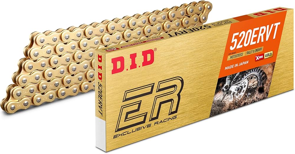 DID 520ERVT X-RING CHAIN 116L, GOLD & GOLD LINKS, DID520ERVTGG116