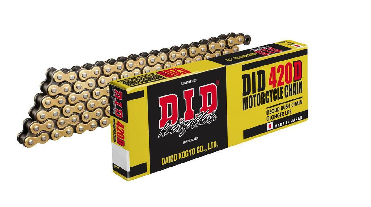 DID 420D CHAIN 98L G&B (RJ), GOLD & BLACK LINKS, DID420DGB098