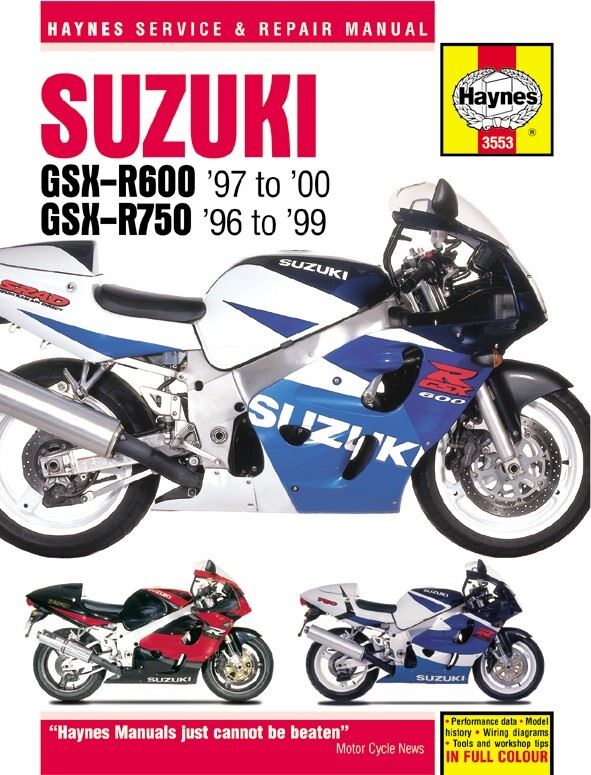 Haynes Manual Suzuki GSXR600 97-00, GSXR750 96-99