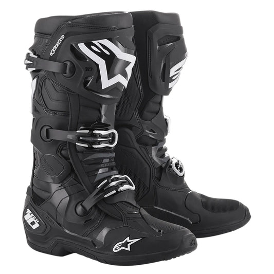 ALPINESTAR TECH-10 MX BOOTS BLACK/BLACK, SIZE 7 (41)