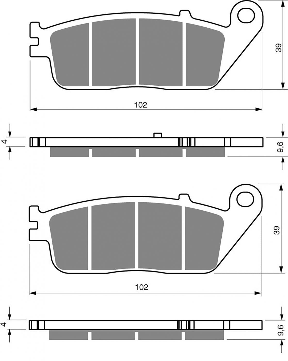 Goldfren S33-333,FA608 as fittedto Kymco X-Citing 400i 12 Rear