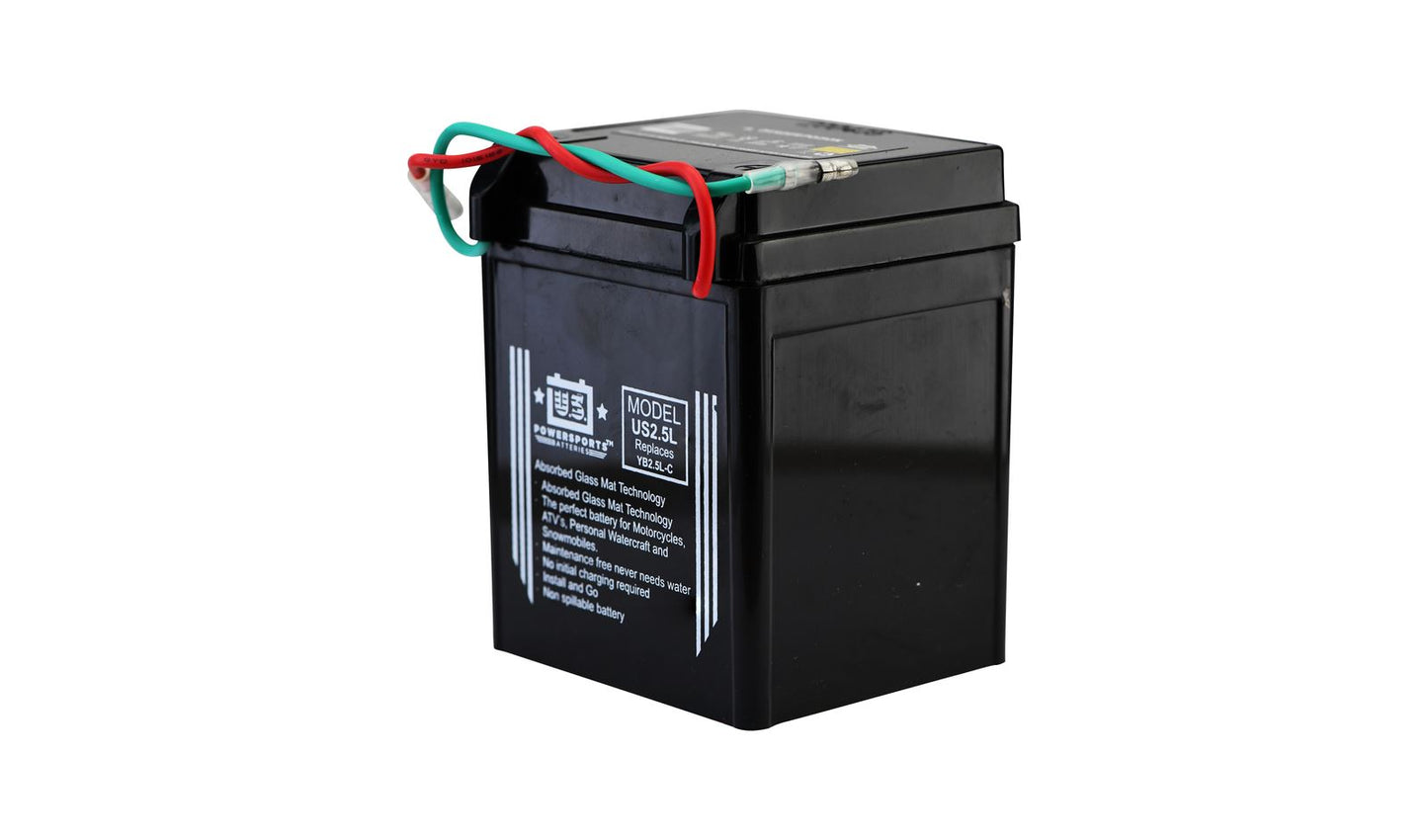 MTX Power/ US Powersports Battery XB2.5L-C/ US2.5L Sealed 12v 2.5AH CCA:25A L:81mm H:102mm W:77mm CB2.5L-C