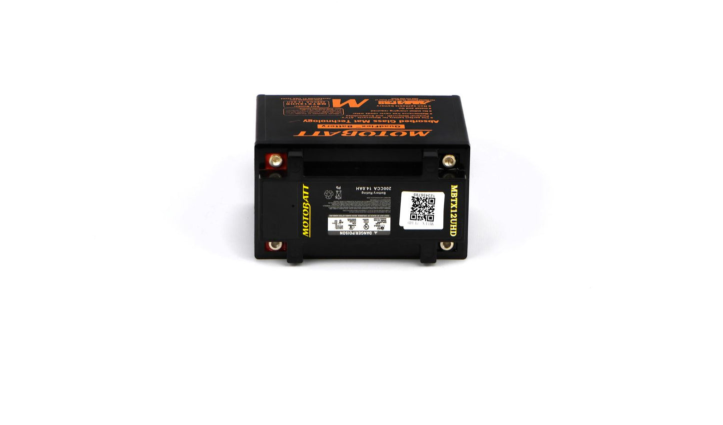 Motobatt Battery MBTX12UHD Black 12v 14.8Ah (20Hr) CCA:210A YTX12BS L:151mm x H:130mm x W:87mm